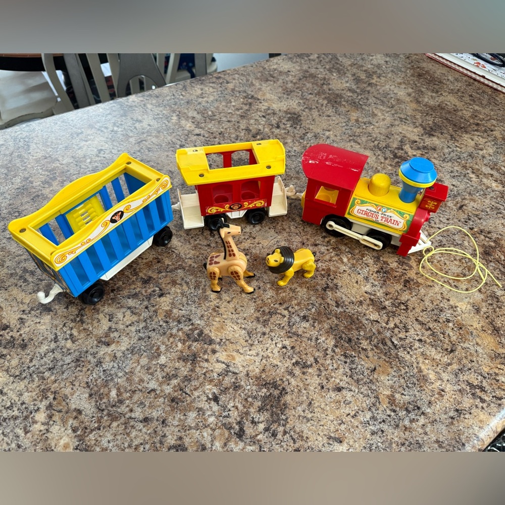 Vintage Fisher-Price Colorful Circus Train Set